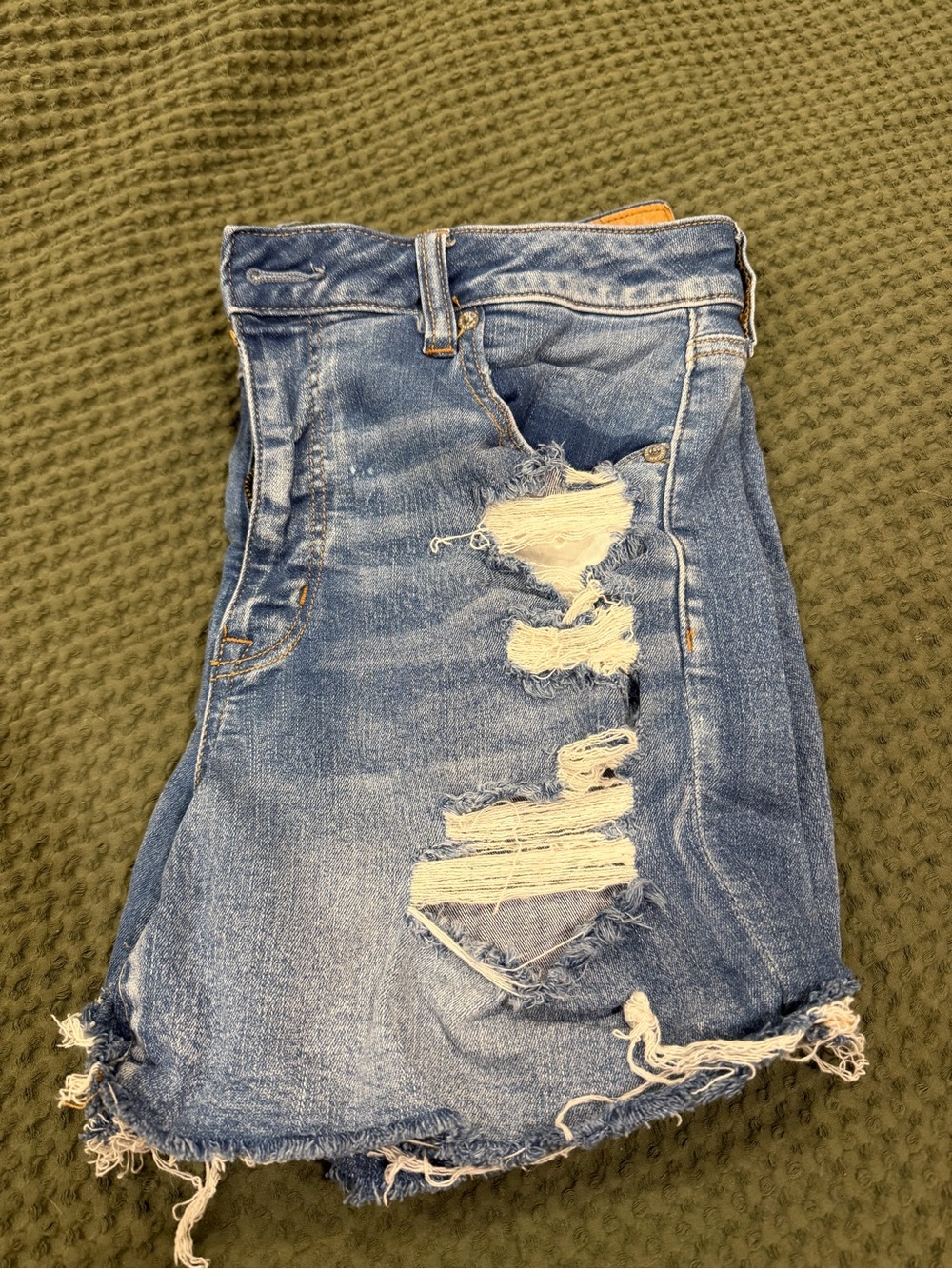 American Eagle Outfitters Distressed Blue Denim Shorts